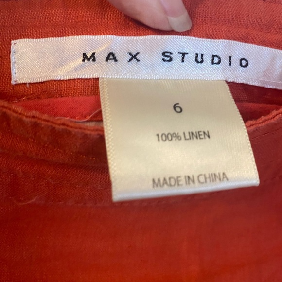 Max Studio Linen Sailor Skirt Sz 6 Poppy Nautical Button Front A-Line Mini - Picture 3 of 5